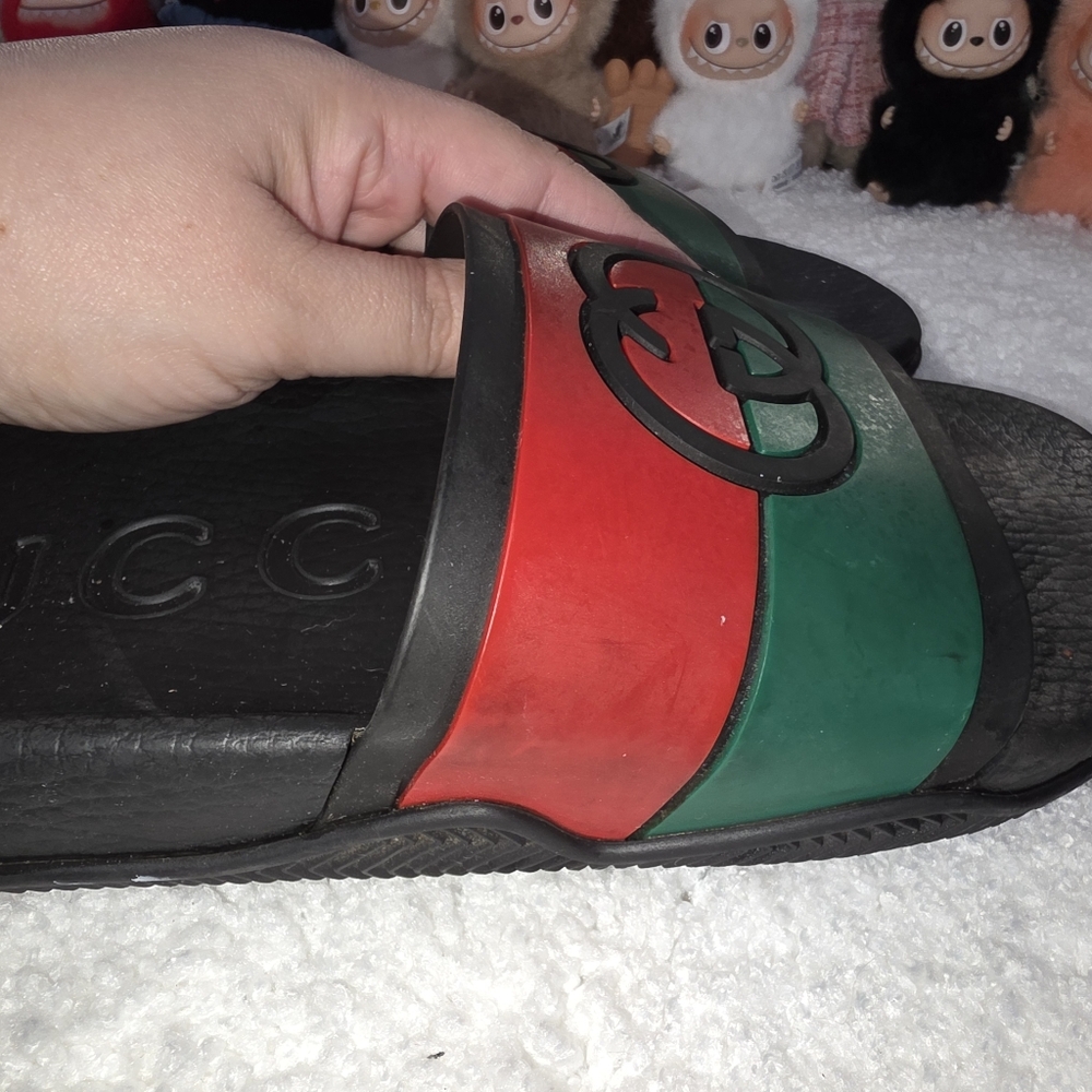 Gucci Signature Stripe Slide Sandals - Men’s - Size 40 - Picture 10 of 11